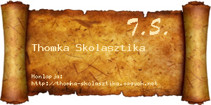 Thomka Skolasztika névjegykártya